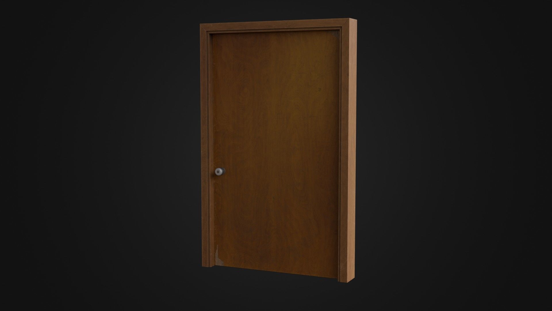 Old Dirty Wooden Door 05A Low-poly 3D model_22