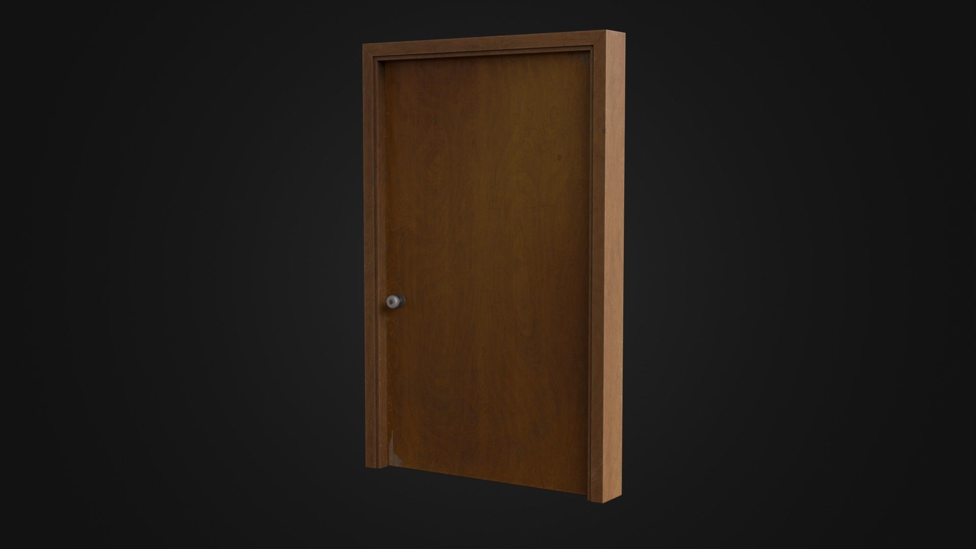 Old Dirty Wooden Door 05A Low-poly 3D model_21