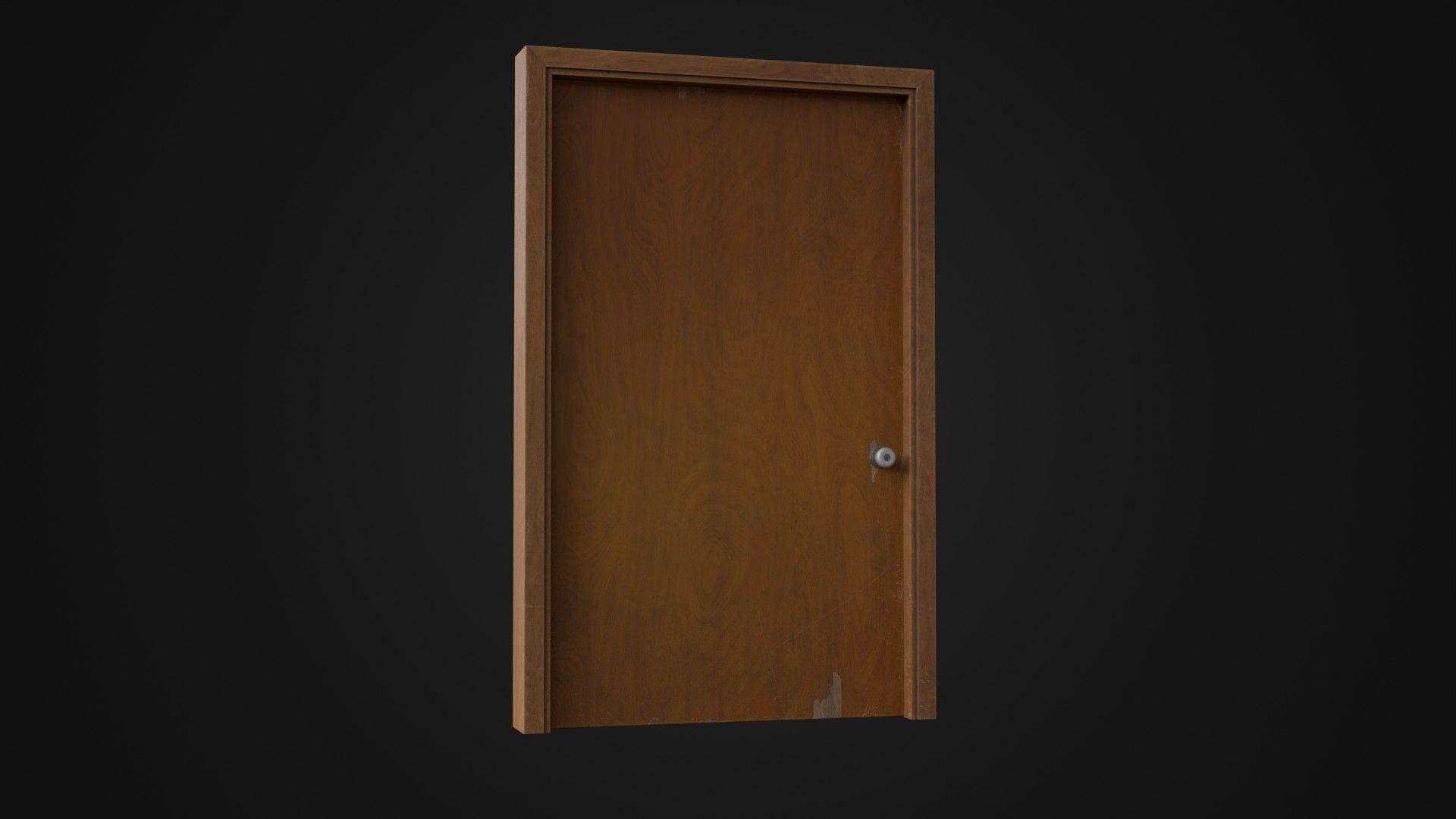 Old Dirty Wooden Door 05A Low-poly 3D model_7