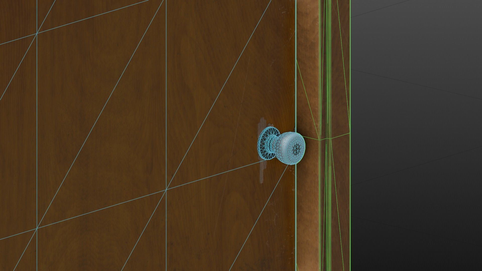 Old Dirty Wooden Door 05A Low-poly 3D model_3