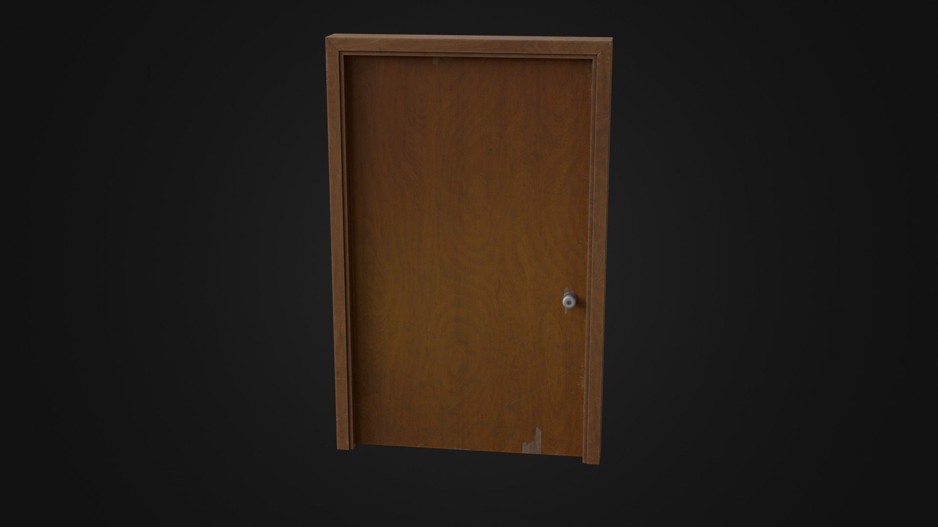 Old Dirty Wooden Door 05A Low-poly 3D model_45