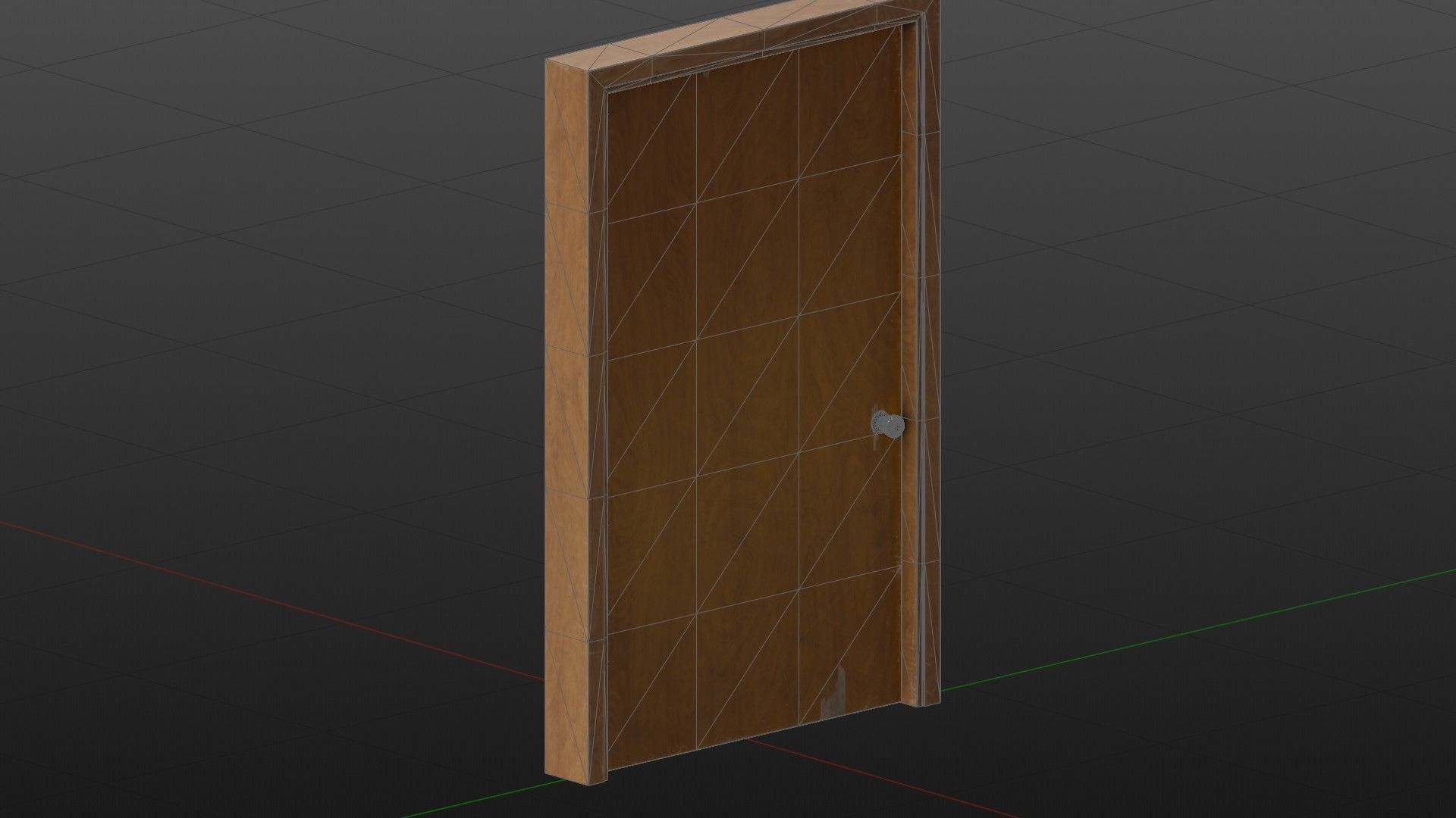 Old Dirty Wooden Door 05A Low-poly 3D model_2