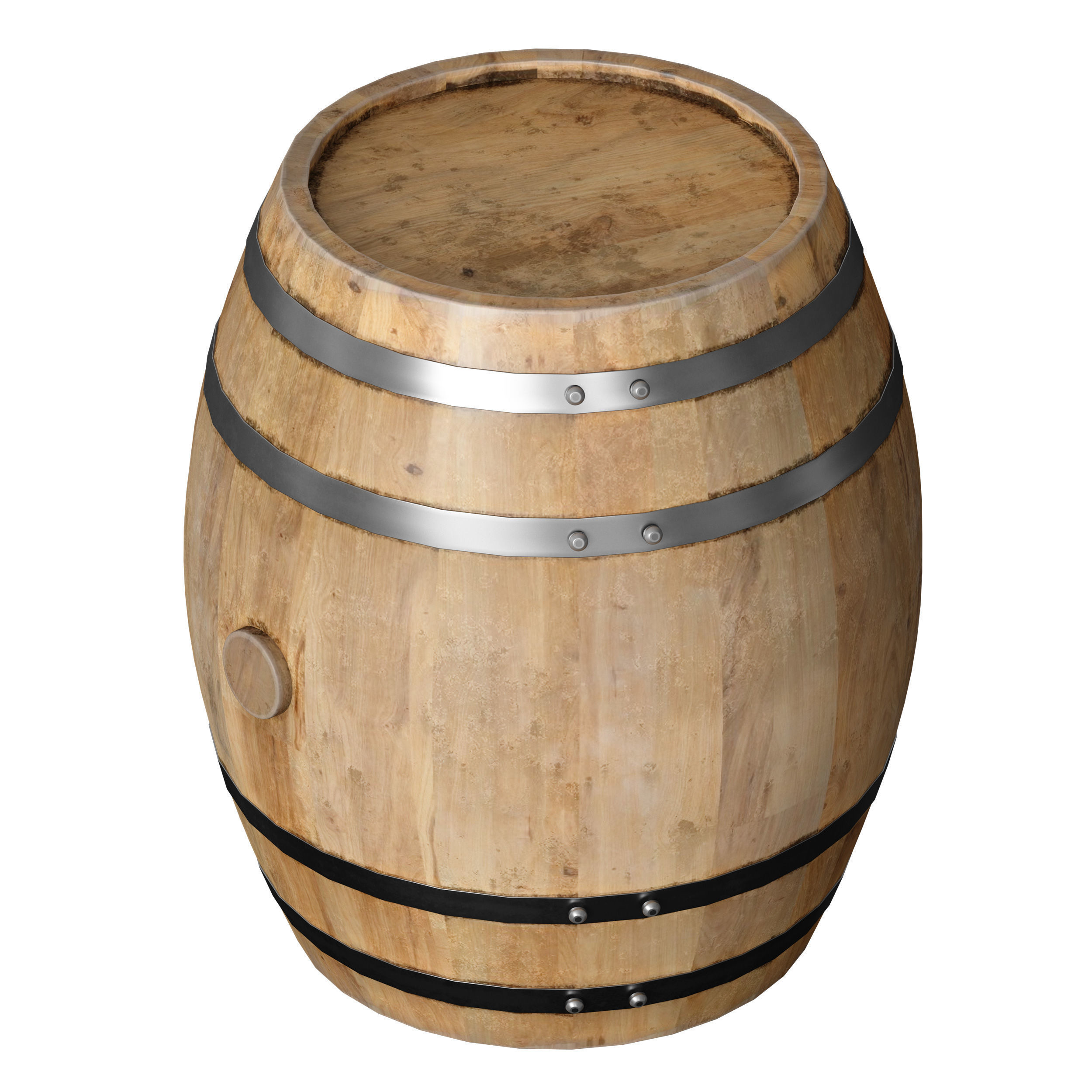 Wooden barrels 3D model_10
