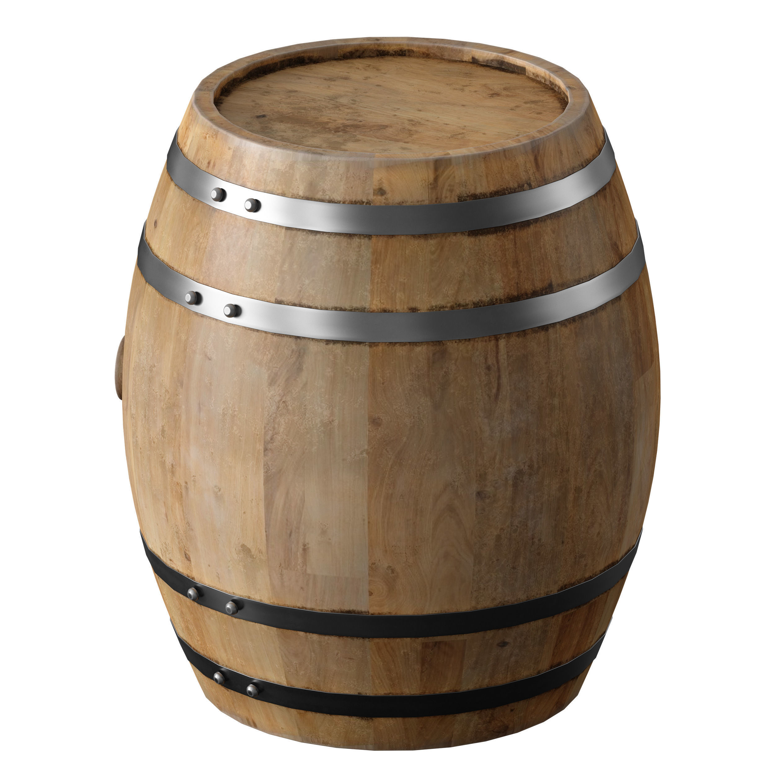 Wooden barrels 3D model_11