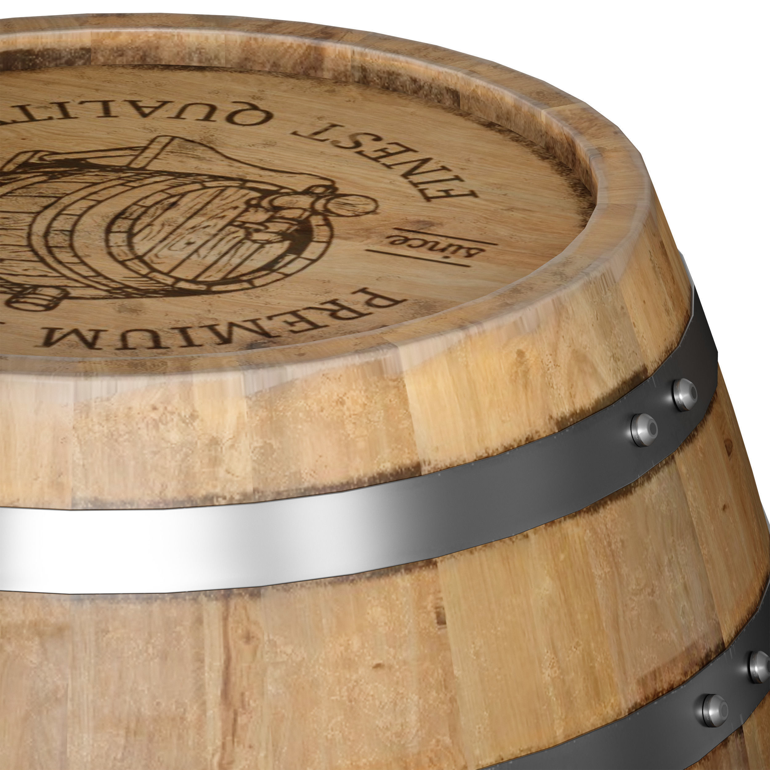 Wooden barrels 3D model_14