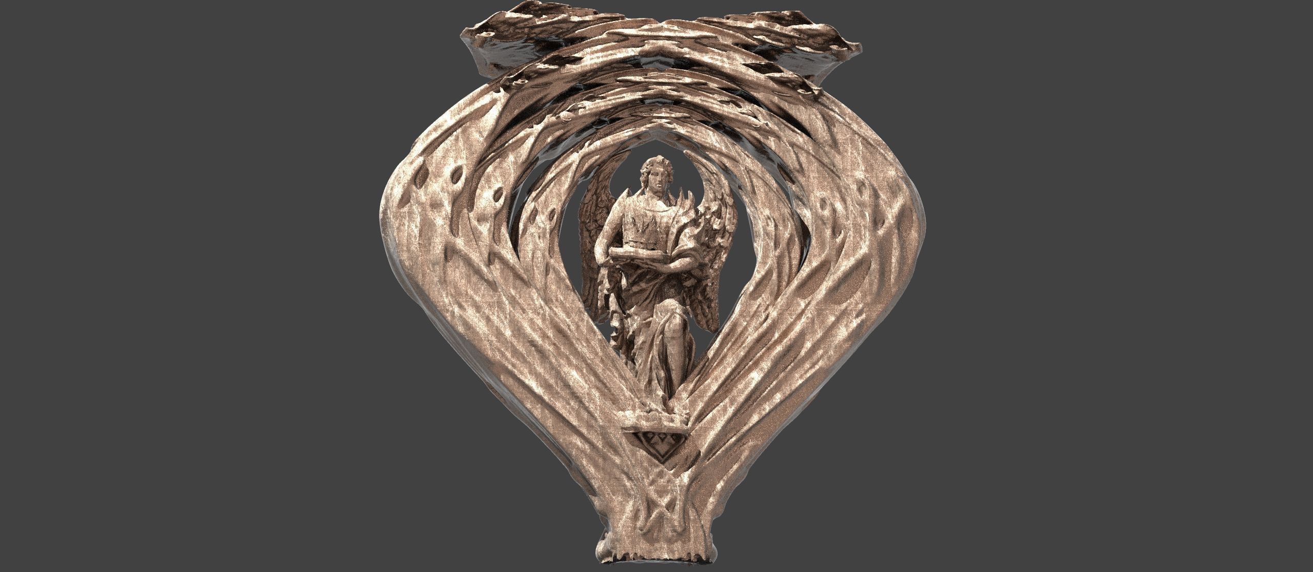Angel Christmas Wreath Stand  3D model_1