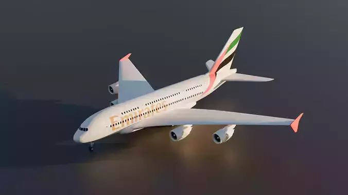 Airbus a380 - Emirate Airline 3D model