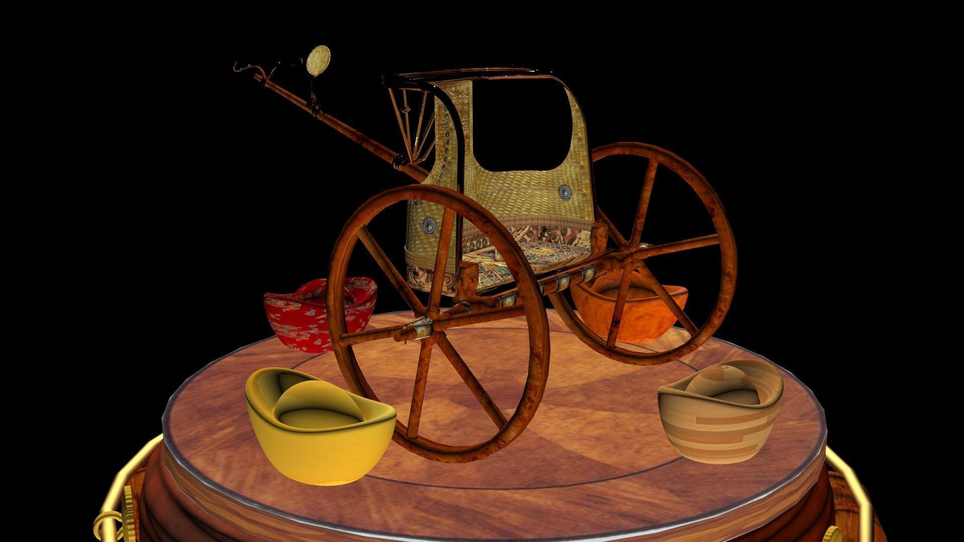 Egyptian Chariot  Low-poly 3D model_4