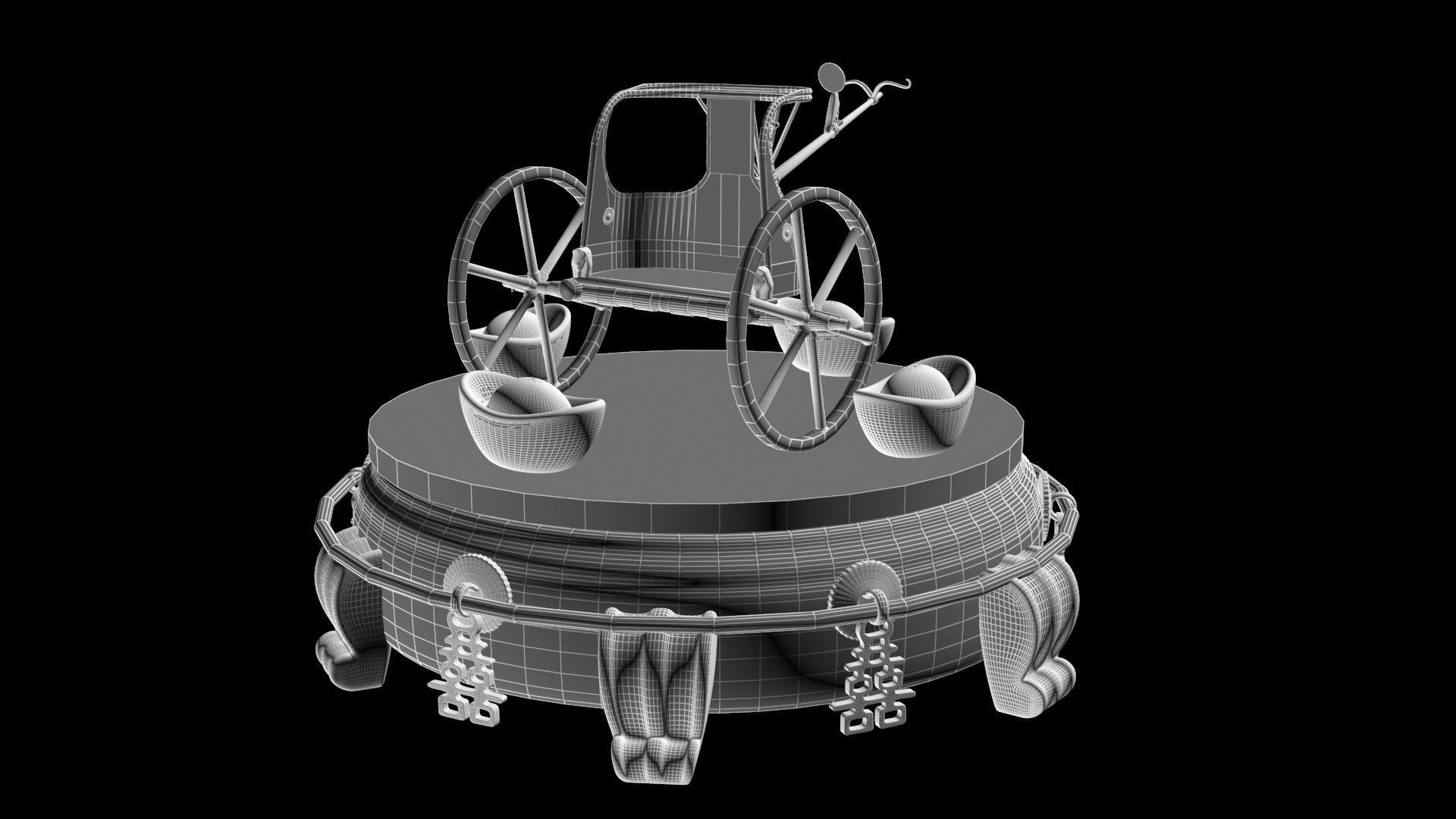 Egyptian Chariot  Low-poly 3D model_10