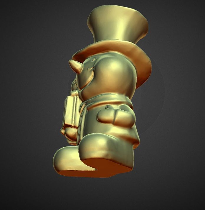 5  Christmas statues  Santa mouse bear  penguin top hat snowman 3D print model_6