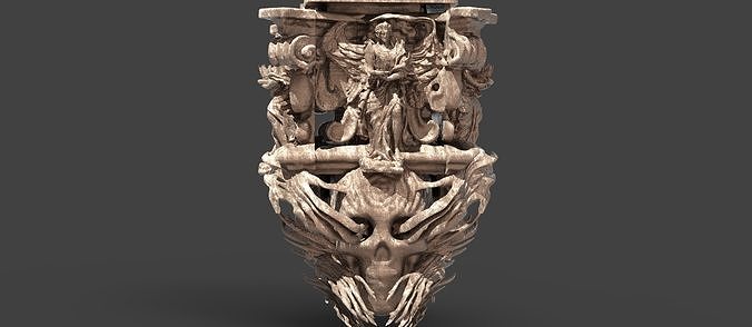 Vampire scull statue 7 3D model