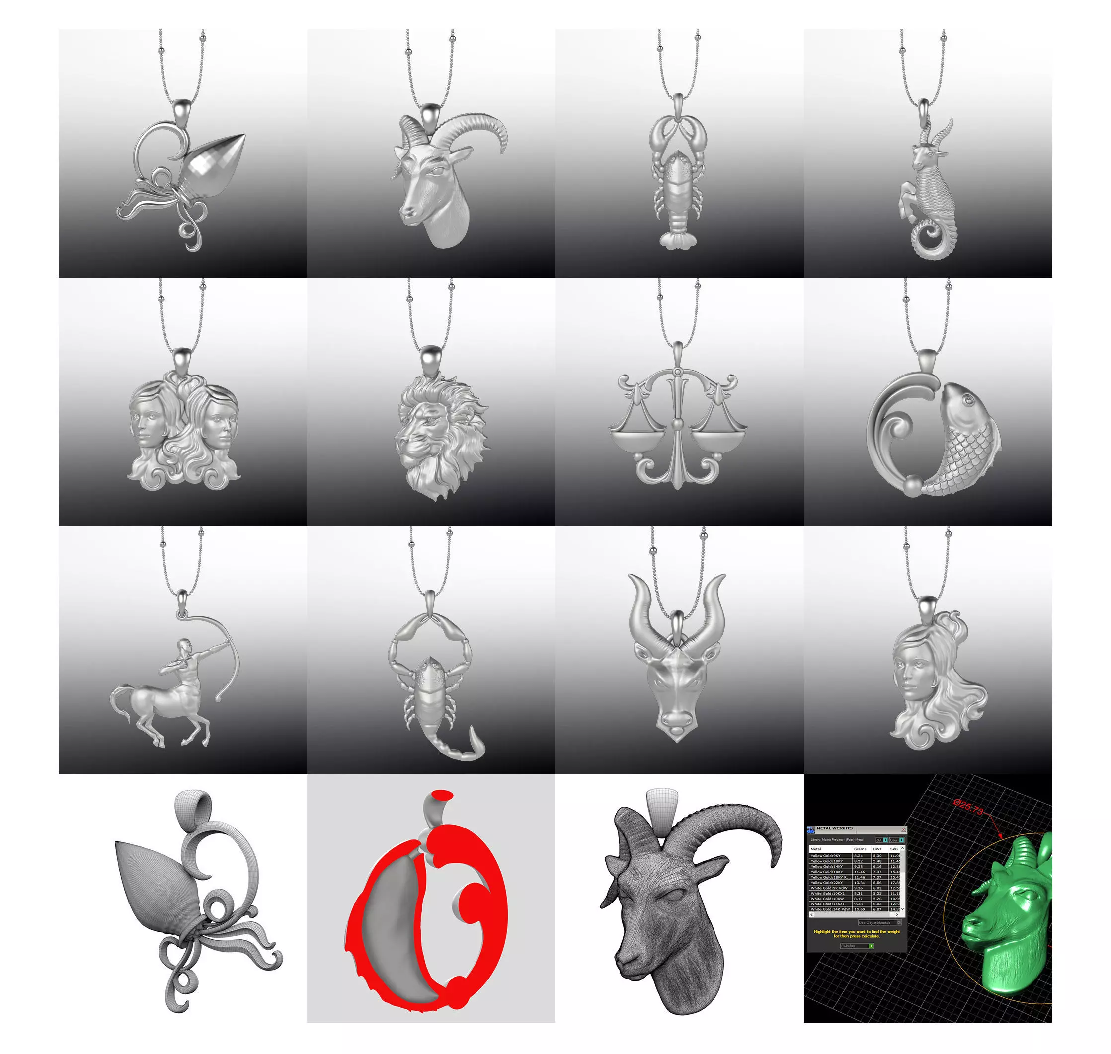 Zodiac Pendants Collection 003 _0