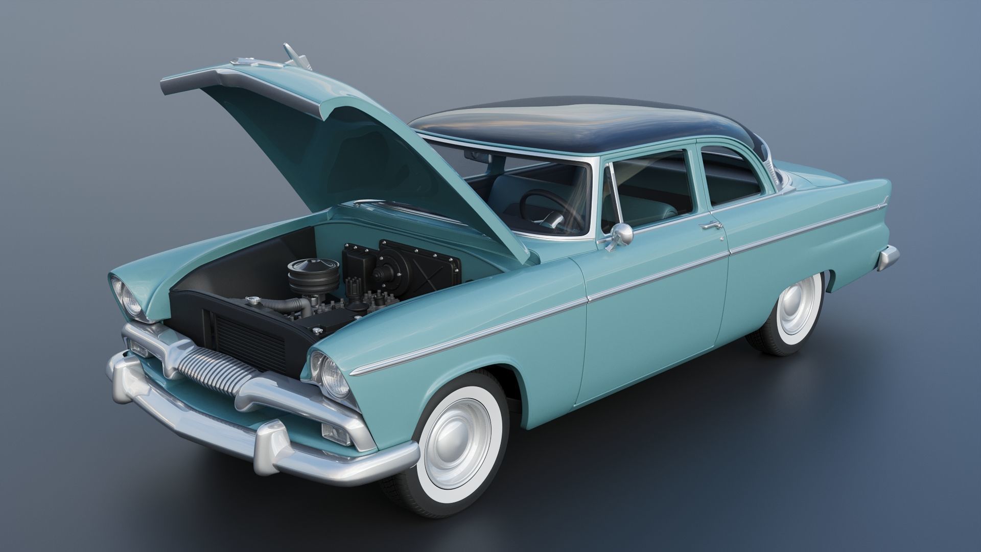 Plymouth Belvedere 1955 3D print model_13
