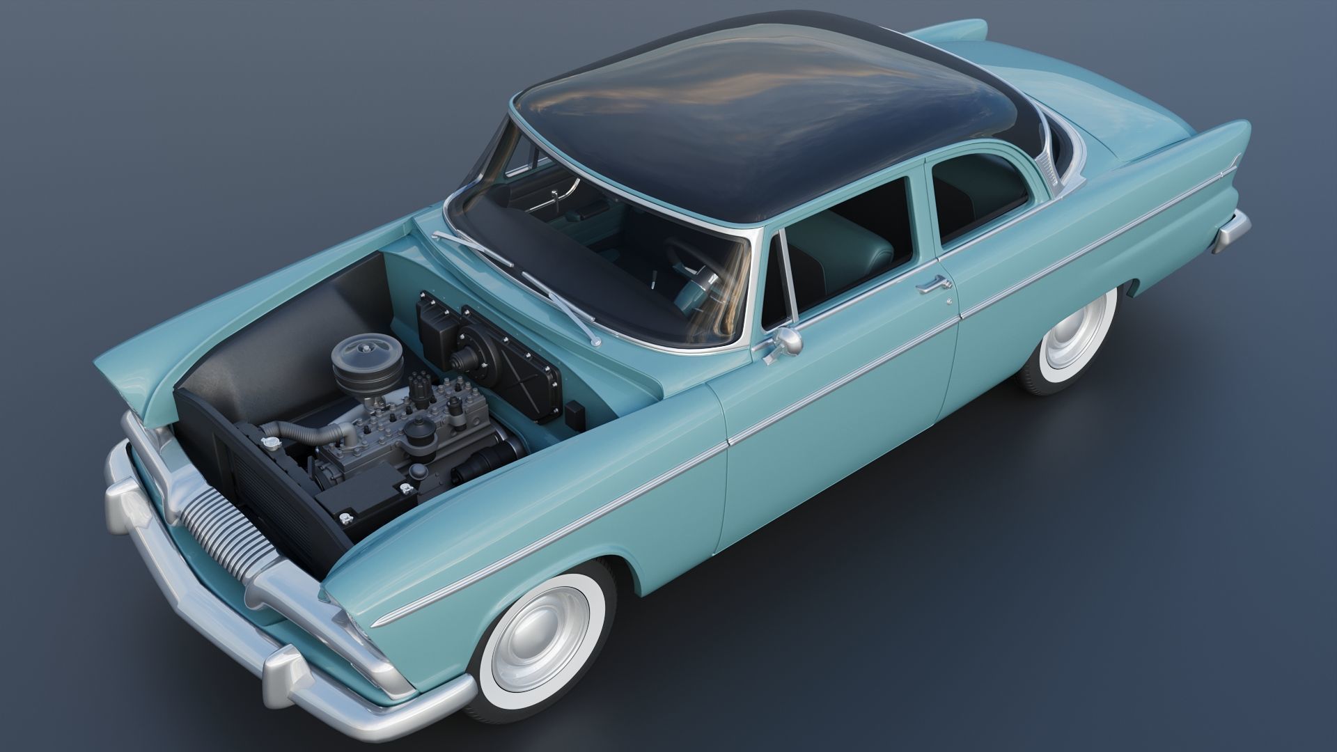 Plymouth Belvedere 1955 3D print model_14