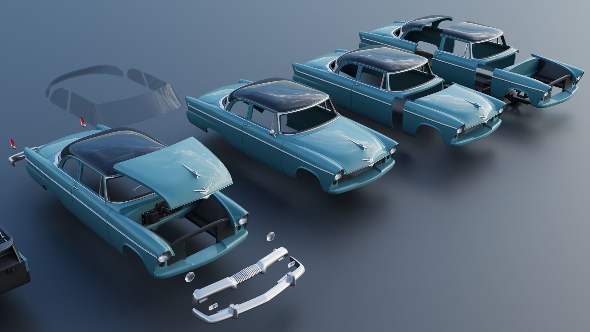 Plymouth Belvedere 1955 3D print model_22