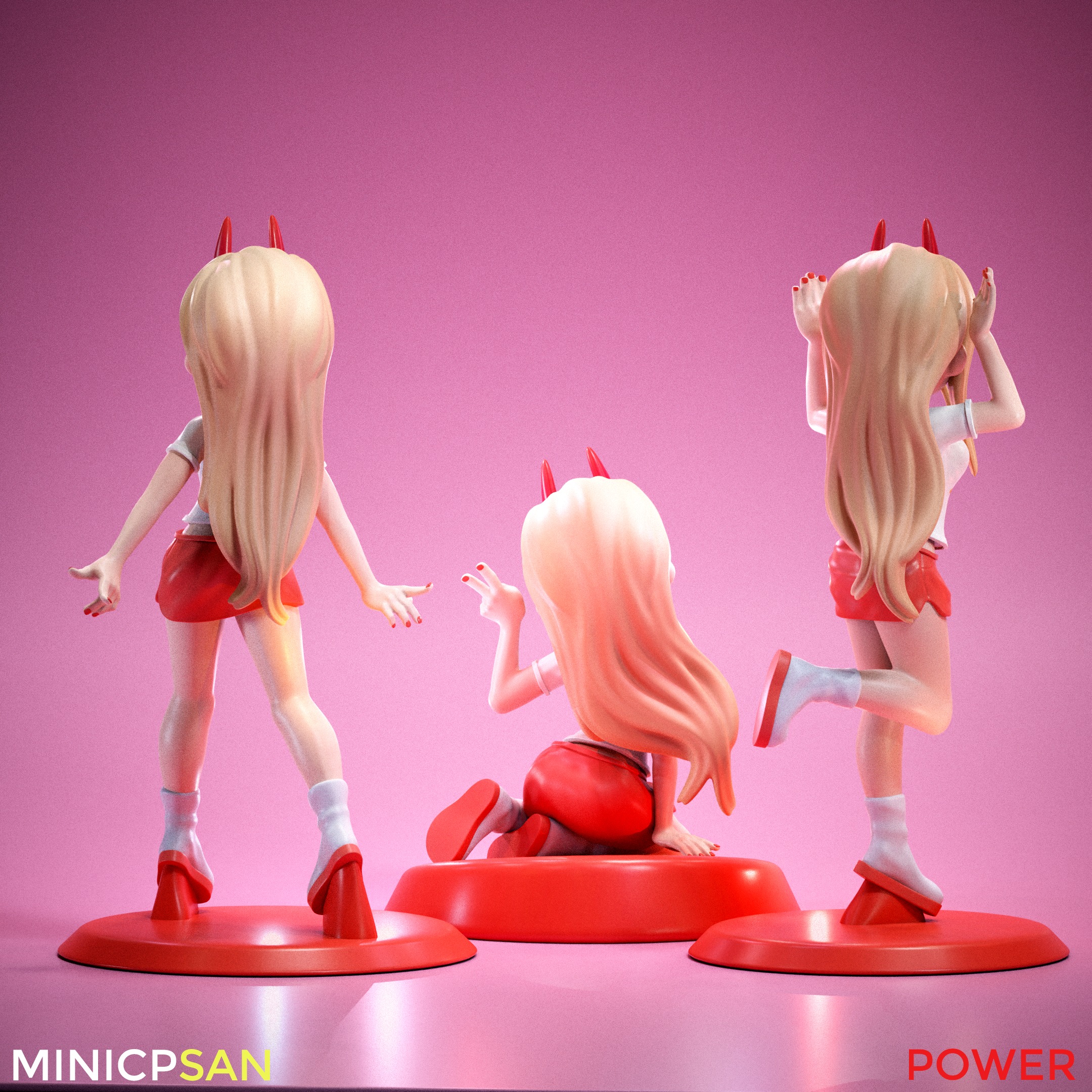3in1 Mini Power Casual Outfit Bundle - Chainsaw Man Anime Figure 3D print model_4