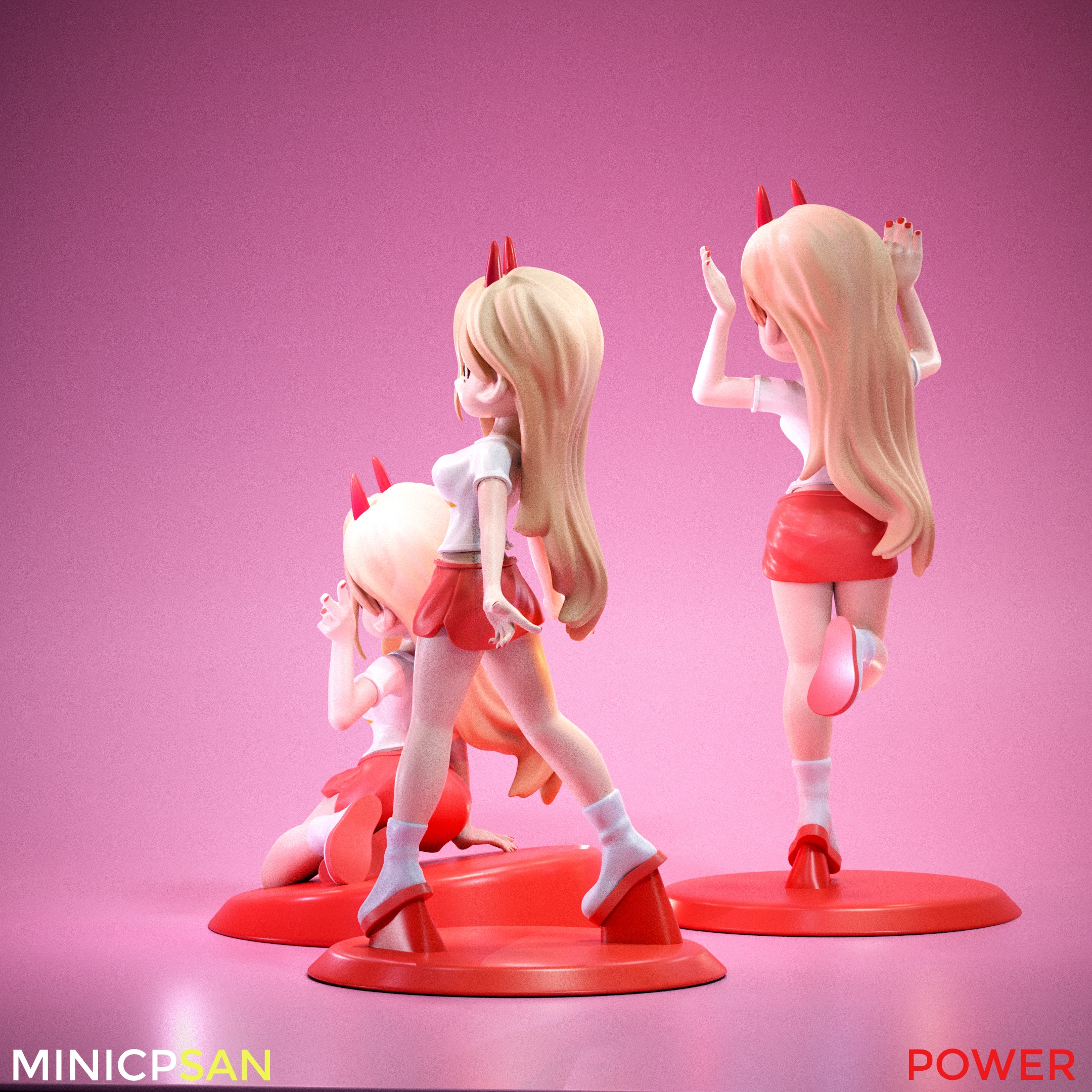 3in1 Mini Power Casual Outfit Bundle - Chainsaw Man Anime Figure 3D print model_3