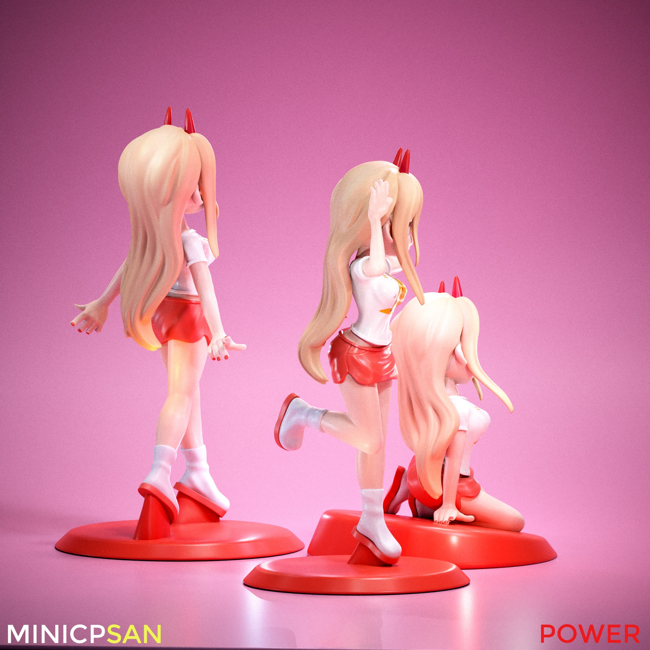 3in1 Mini Power Casual Outfit Bundle - Chainsaw Man Anime Figure 3D print model_5