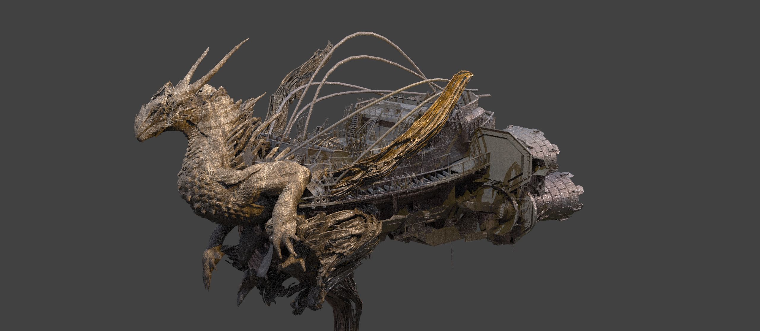 Underworld airship 3D model_1