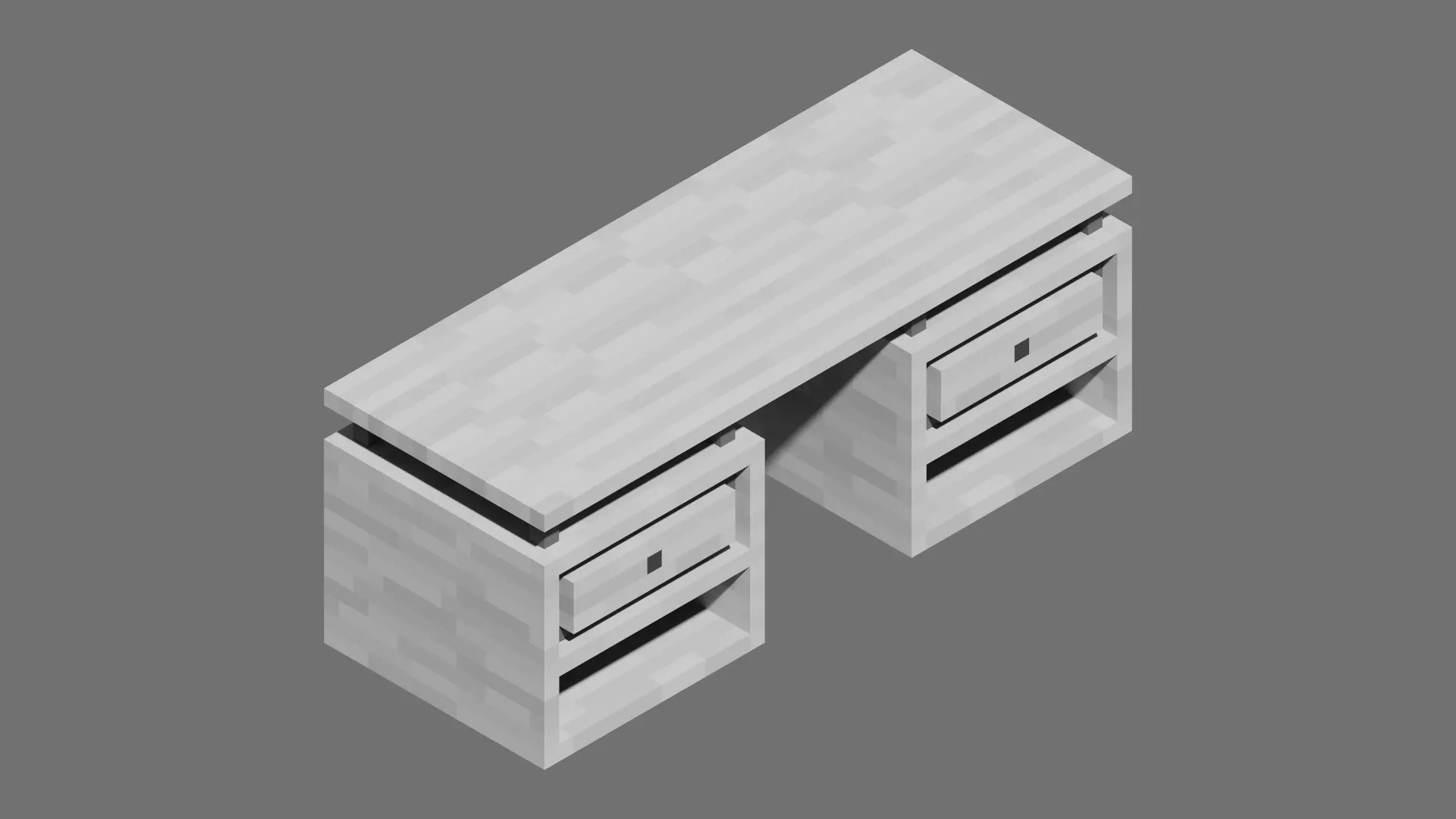 Desk Voxel Free low-poly 3D model