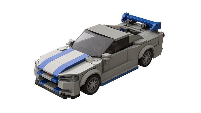 MocBricks3D - Lego Nissan Skyline GT-R R34 3D print model