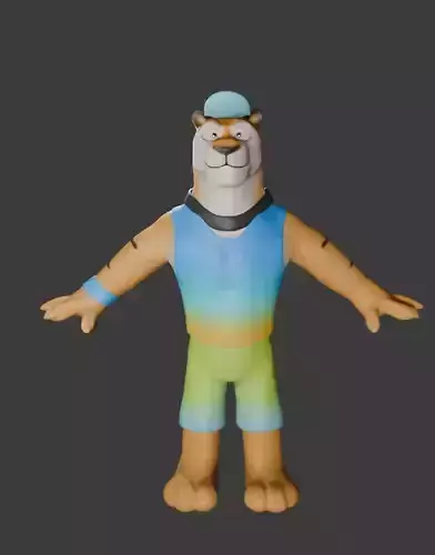 cartoon sporty tiger 