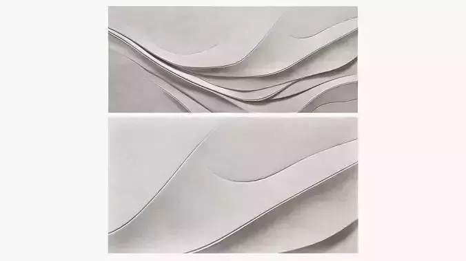 Beige Abstract Wall Art 3D model