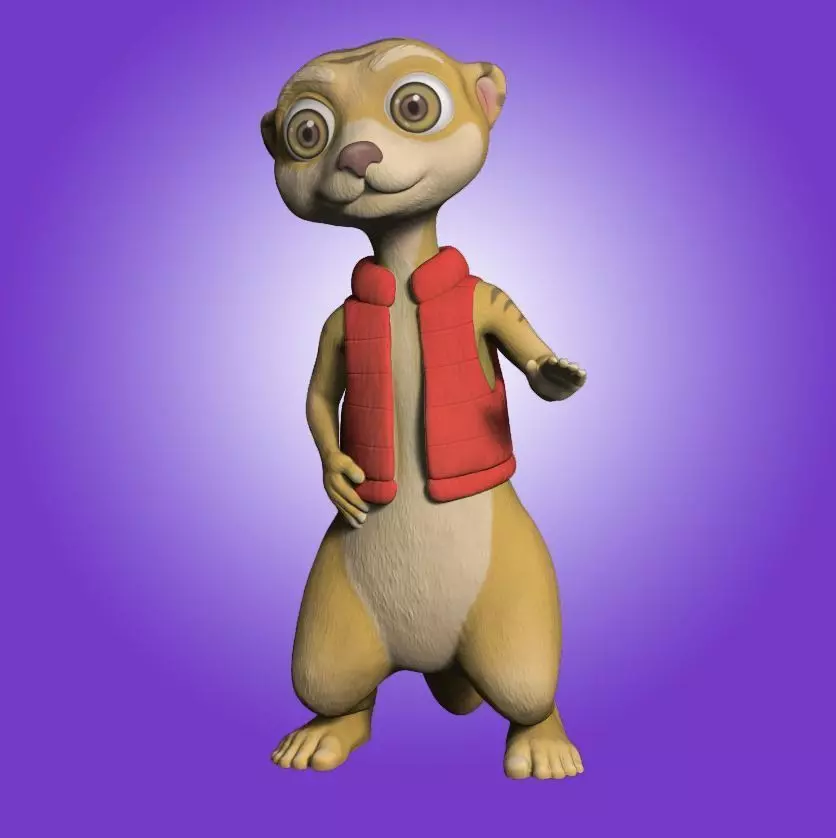Stylized Meerkat 3D print model_0