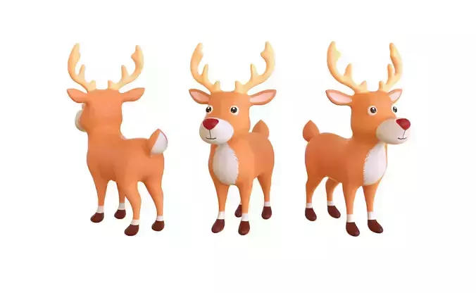 Cartoon Reindeer 3 Cute 