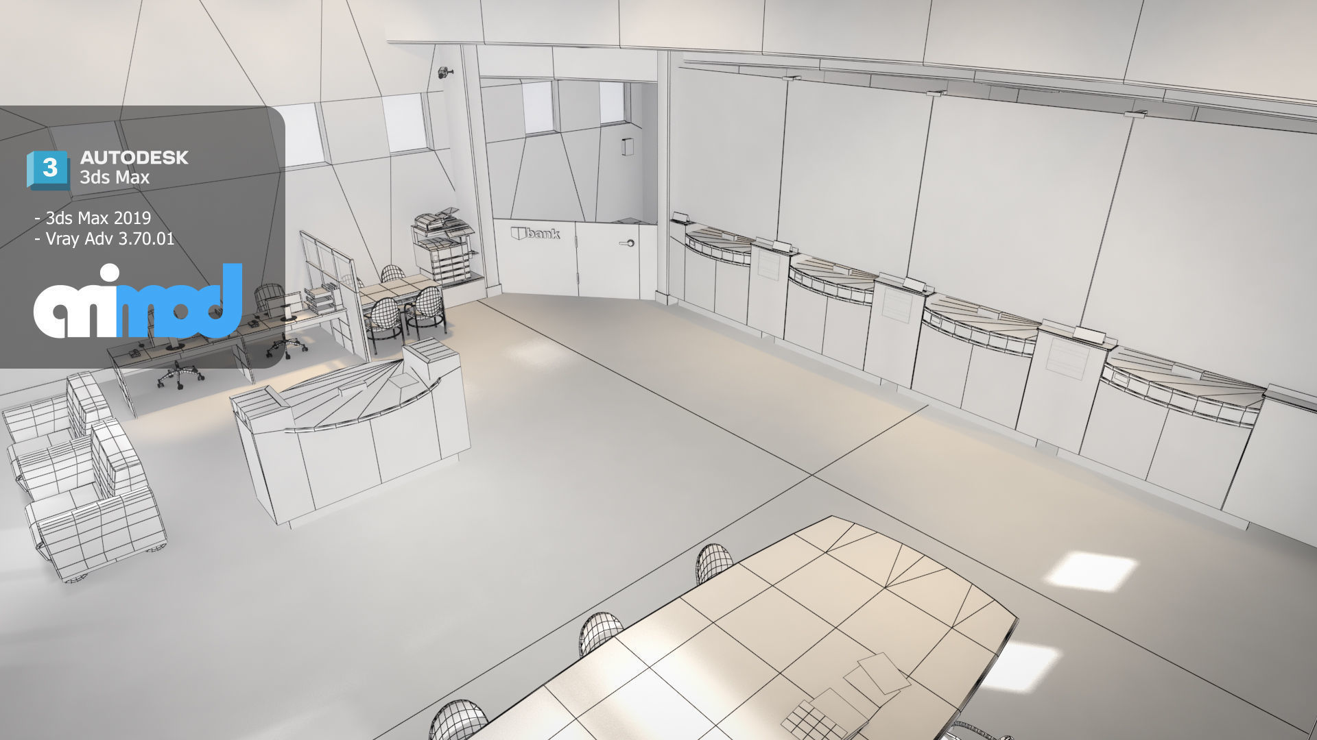 Bank Interior 3D model_8