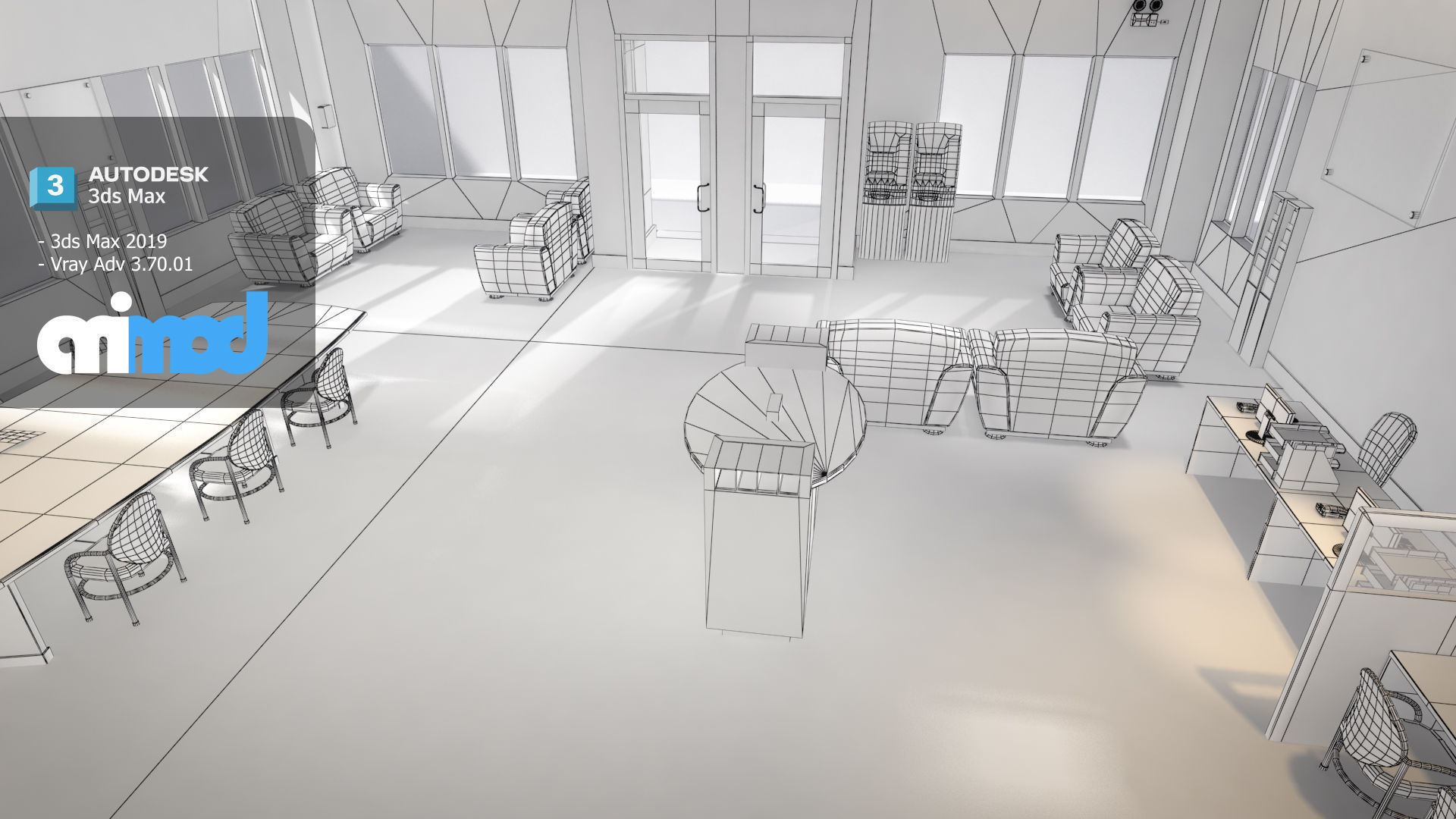 Bank Interior 3D model_9