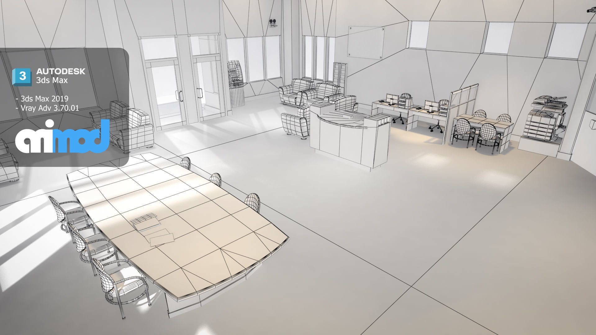 Bank Interior 3D model_7