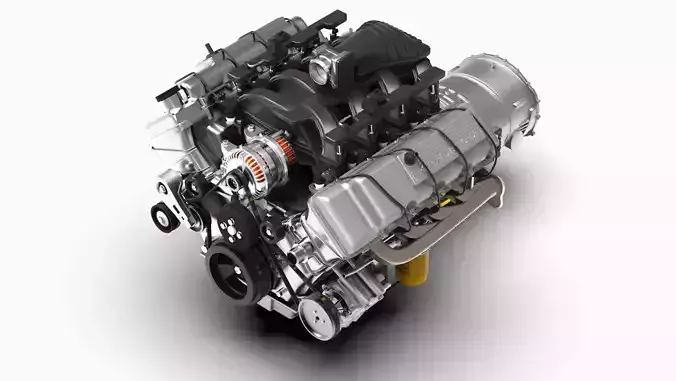 F150 Big V8 High Detail Engine Low-poly 3D model