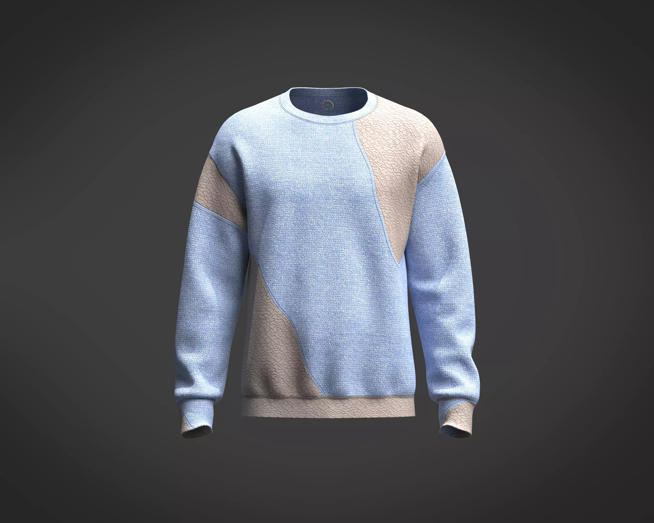 Mens cut and sew multiple fabric sweatshirt 3D model