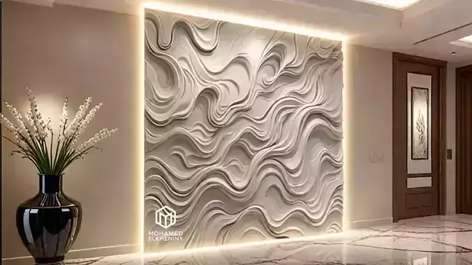 modern panel wall decor set wall relief mural CNC 127