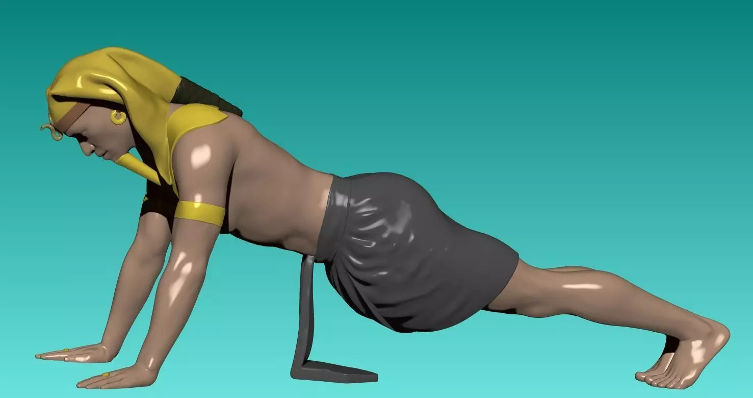 Egypt Man push up 3D print model