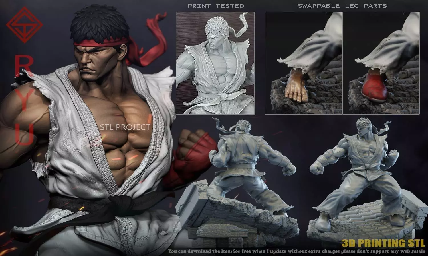 Ryu SF1 3D print model_0