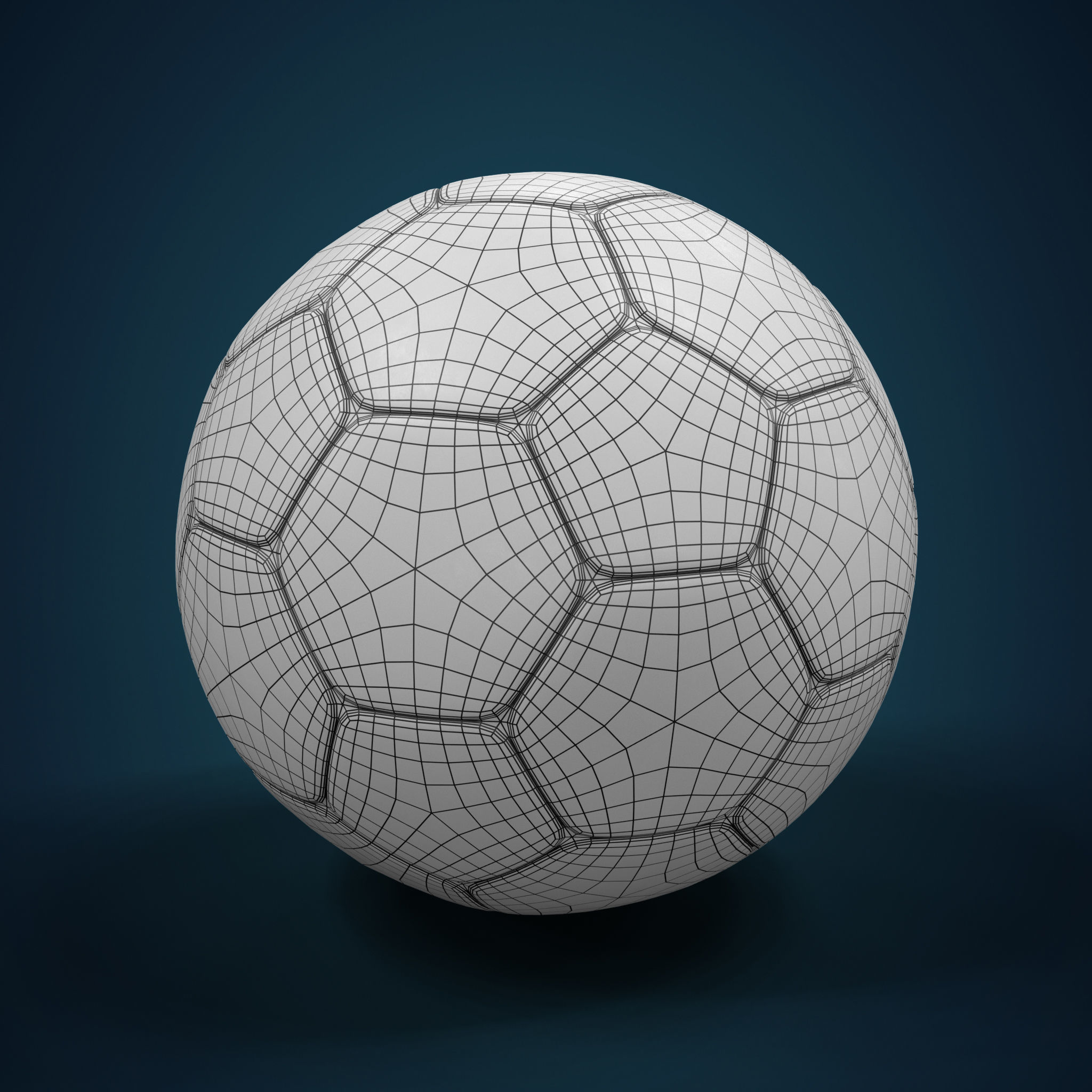 Soccer Ball Low-poly 3D model_4