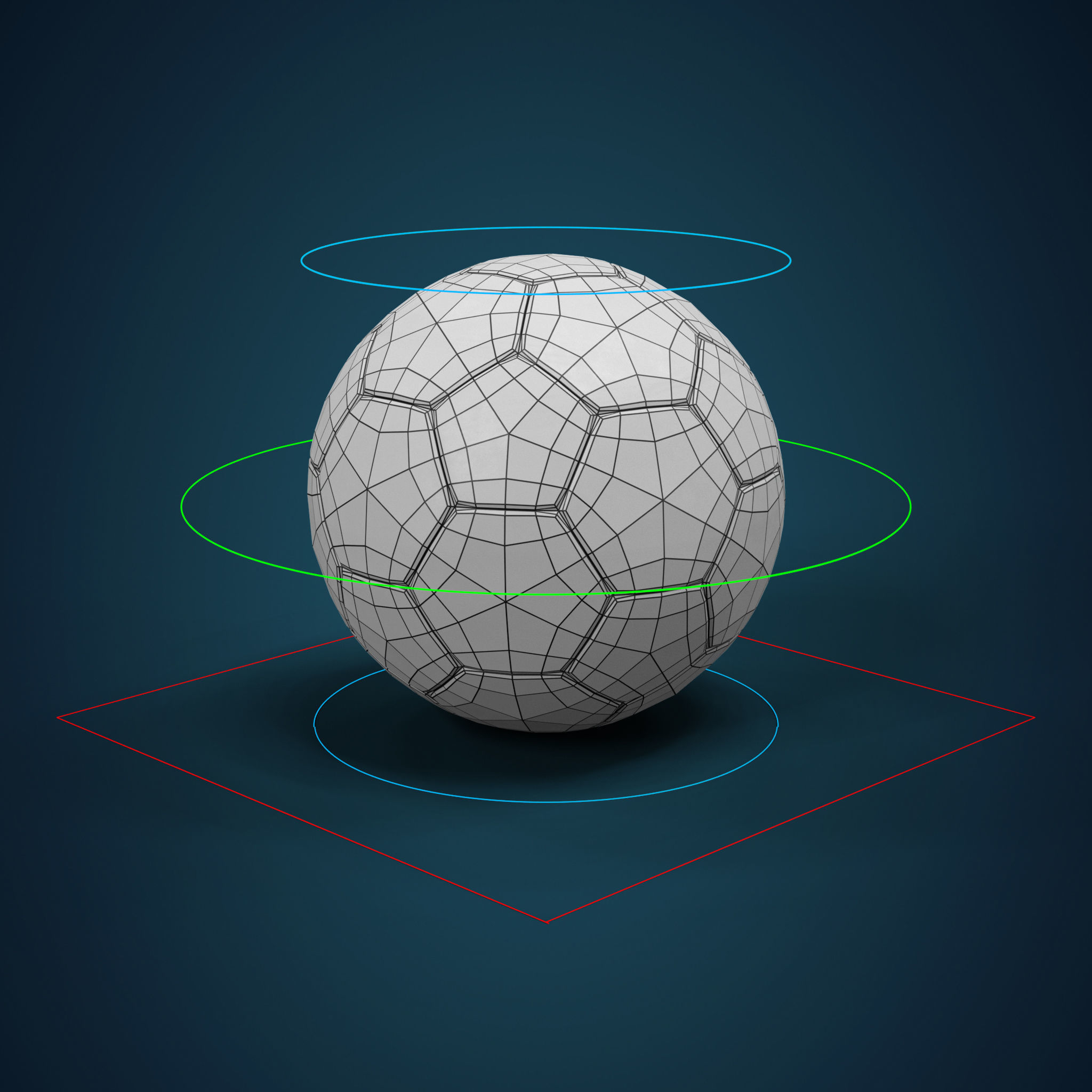 Soccer Ball Low-poly 3D model_3