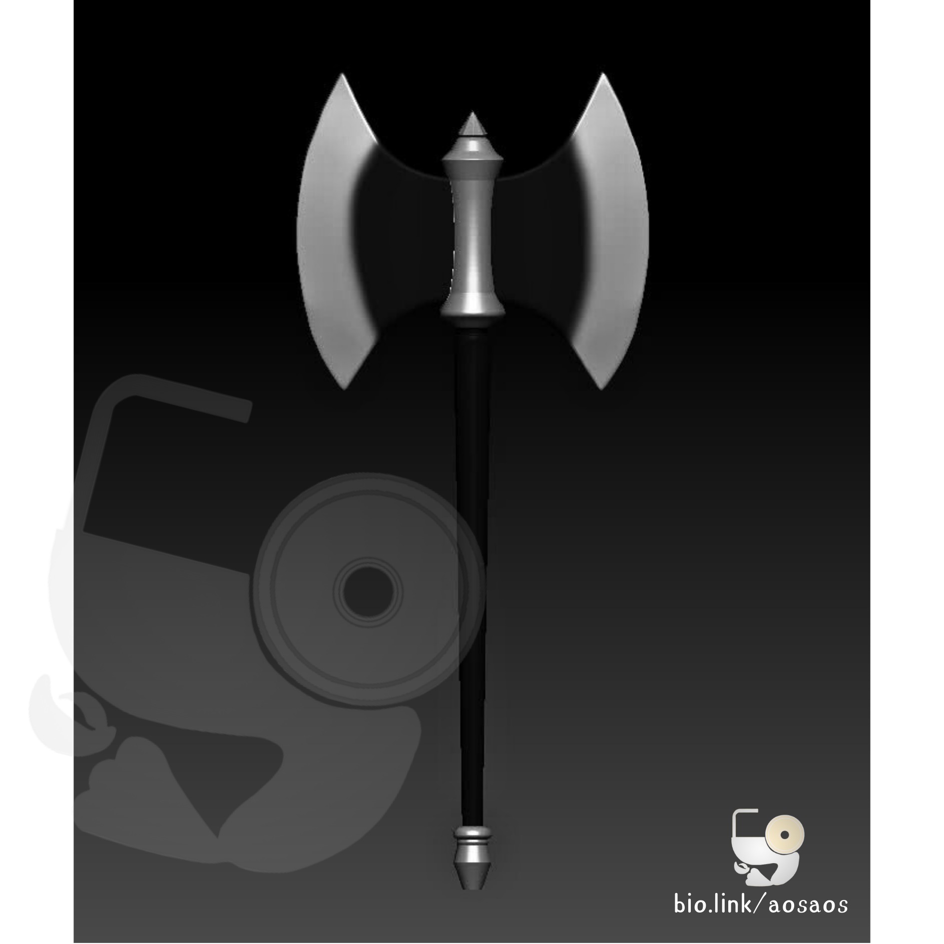 EISEN Frieren Helmet Axe Shoulder Armor Cosplay Prop STL OBJ 3D print model_7