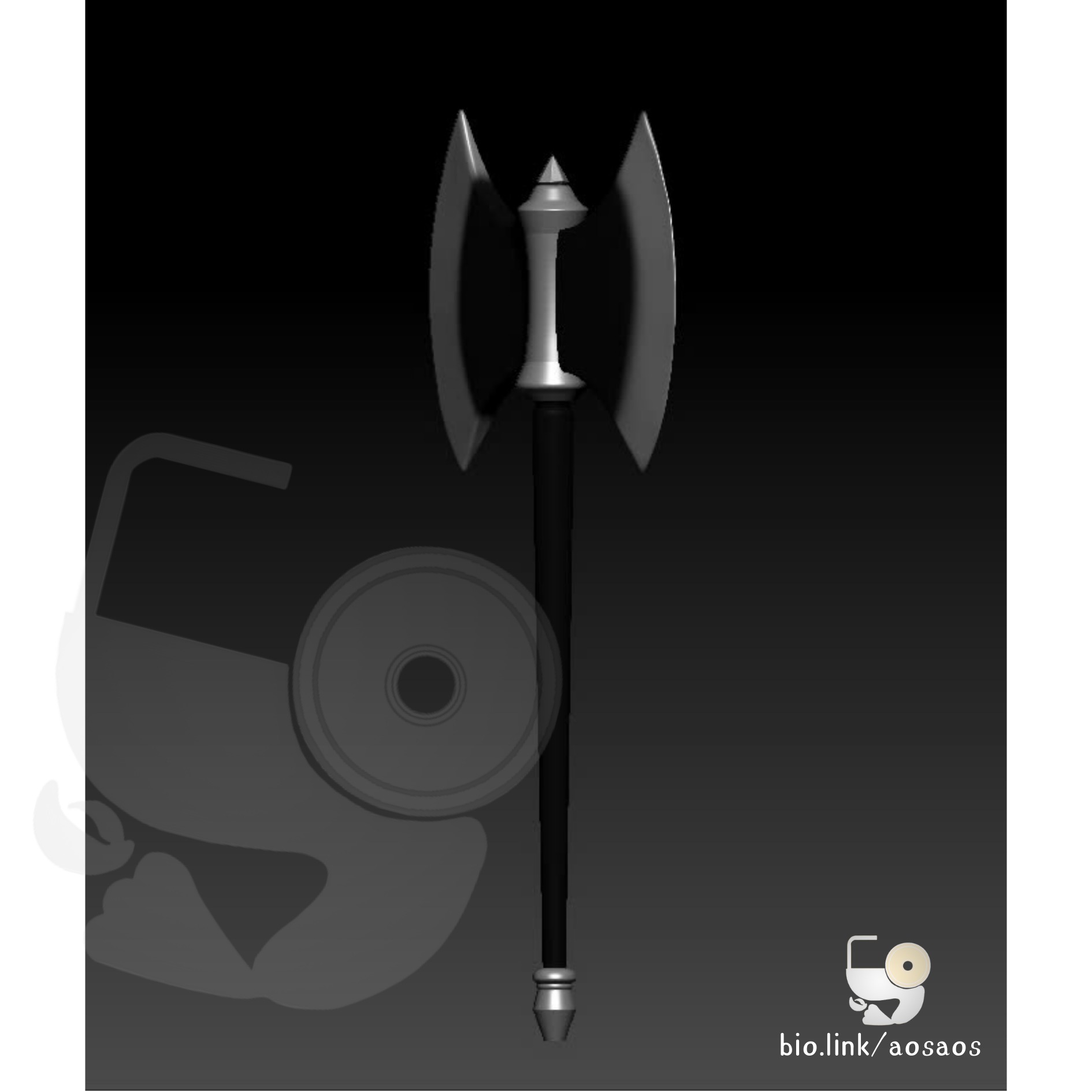 EISEN Frieren Helmet Axe Shoulder Armor Cosplay Prop STL OBJ 3D print model_8