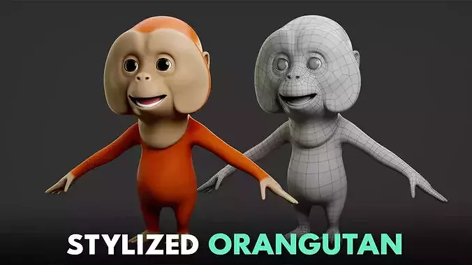 Orangutan - Stylized Cartoon