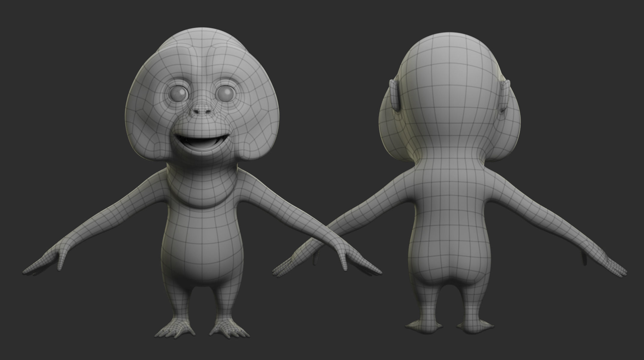 Orangutan Cartoon Low-poly 3D model_3