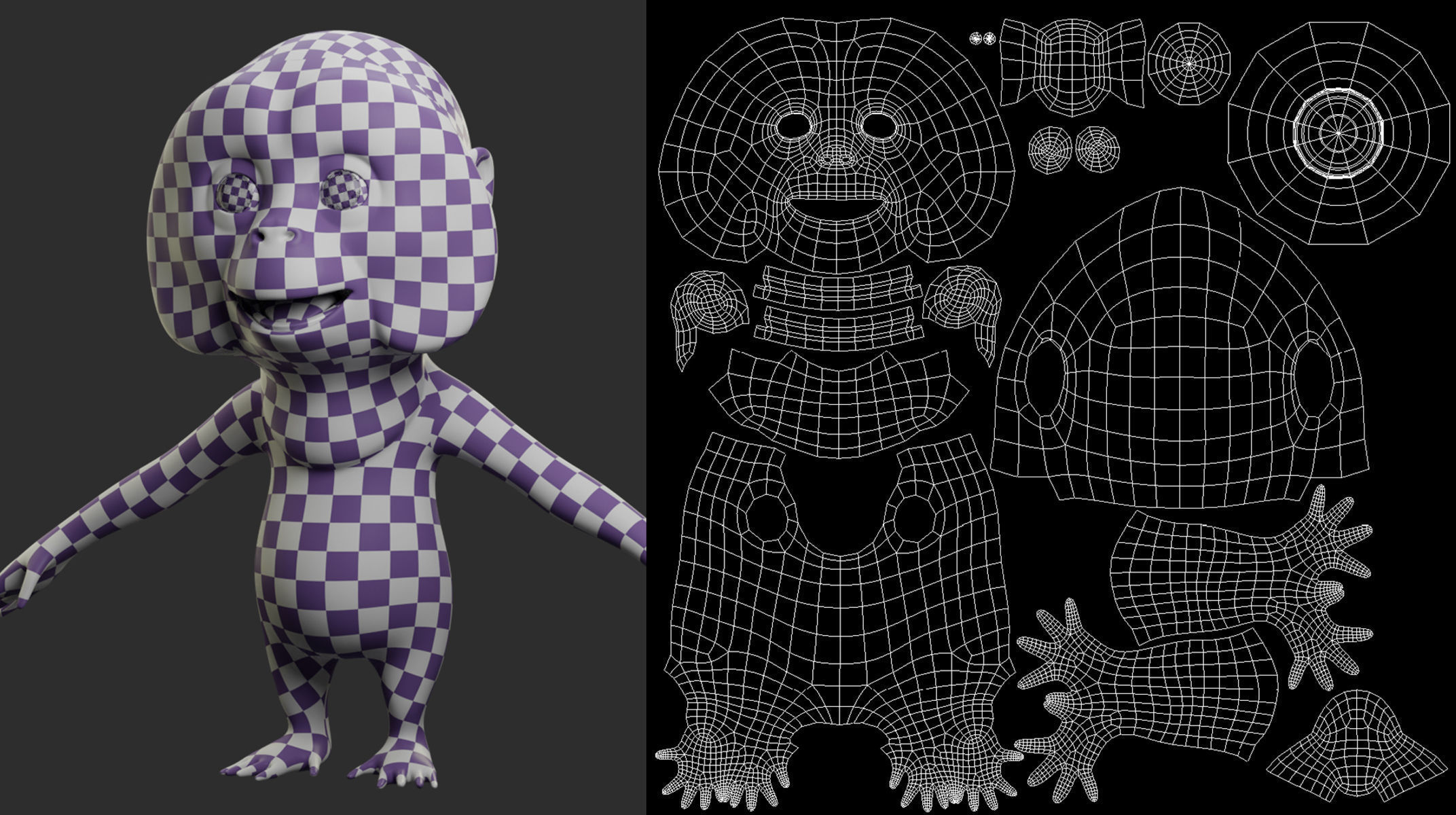 Orangutan Cartoon Low-poly 3D model_7