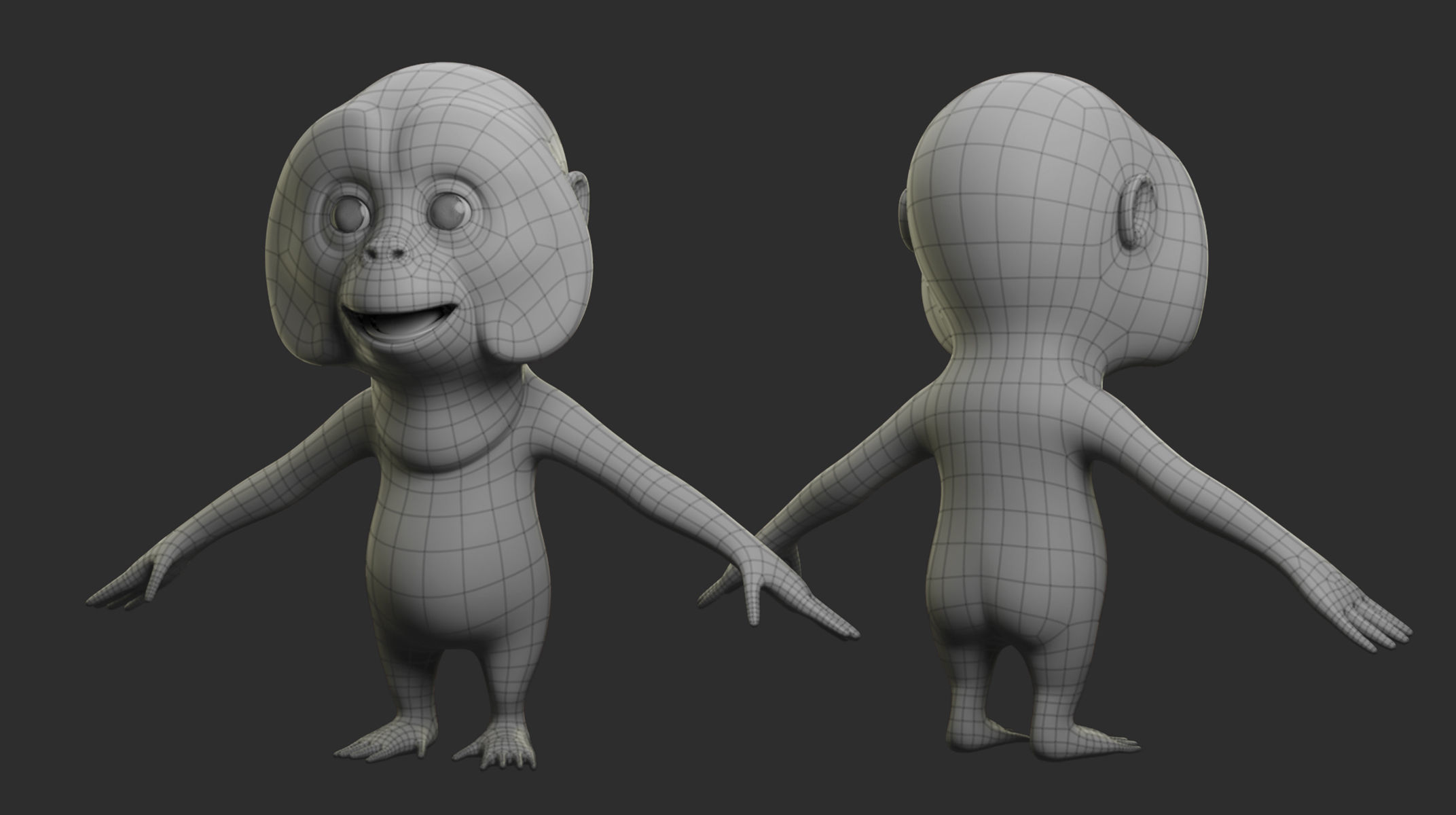 Orangutan Cartoon Low-poly 3D model_6