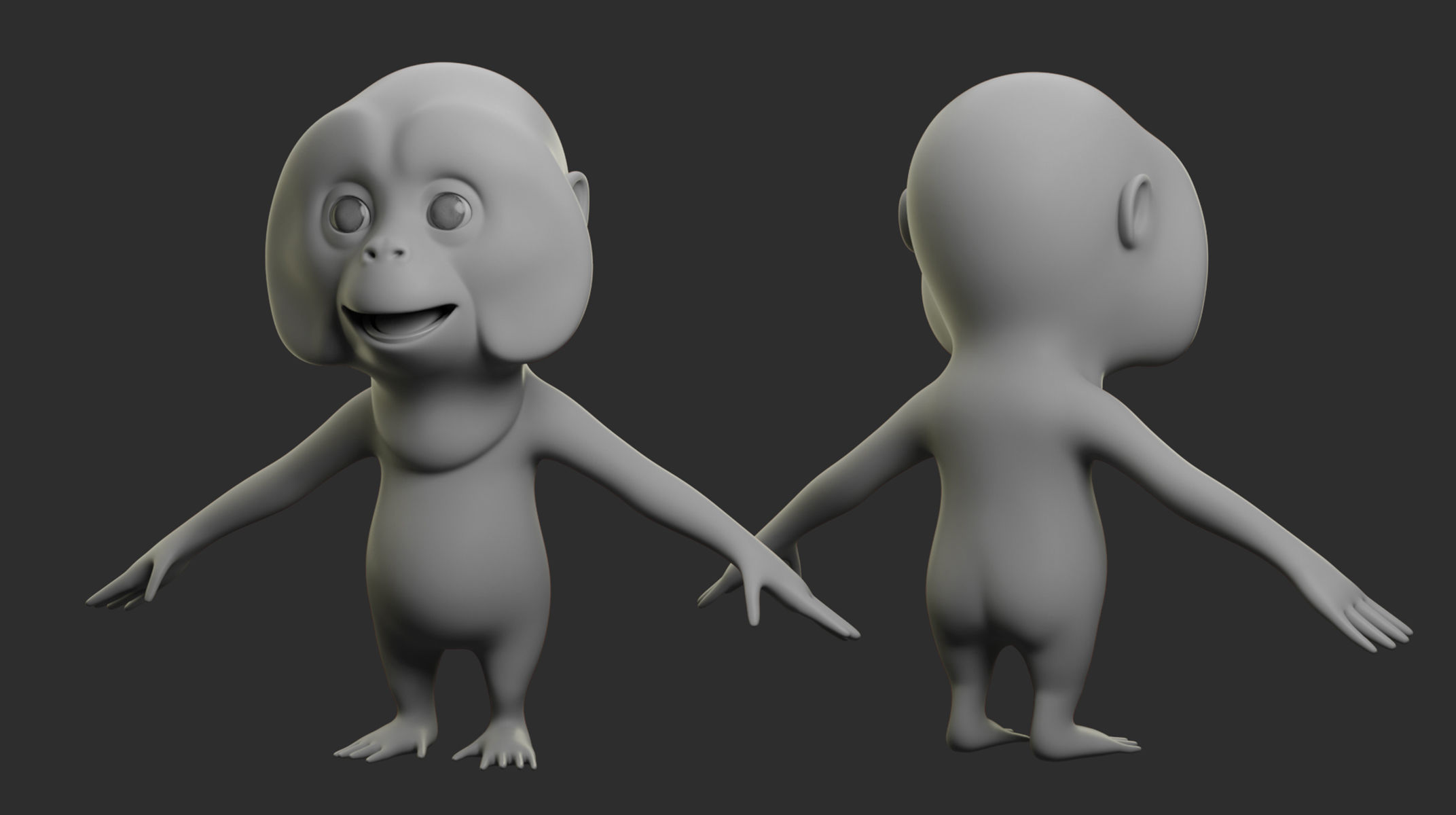 Orangutan Cartoon Low-poly 3D model_5