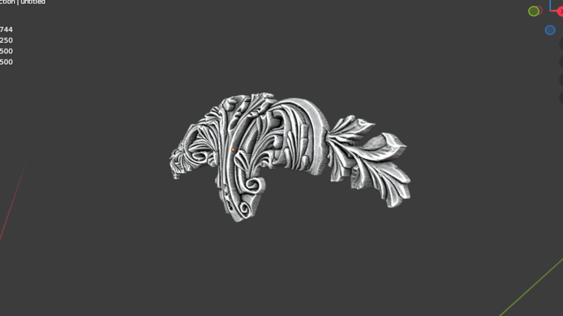 Classic decor ornament carved 04 3D model_5