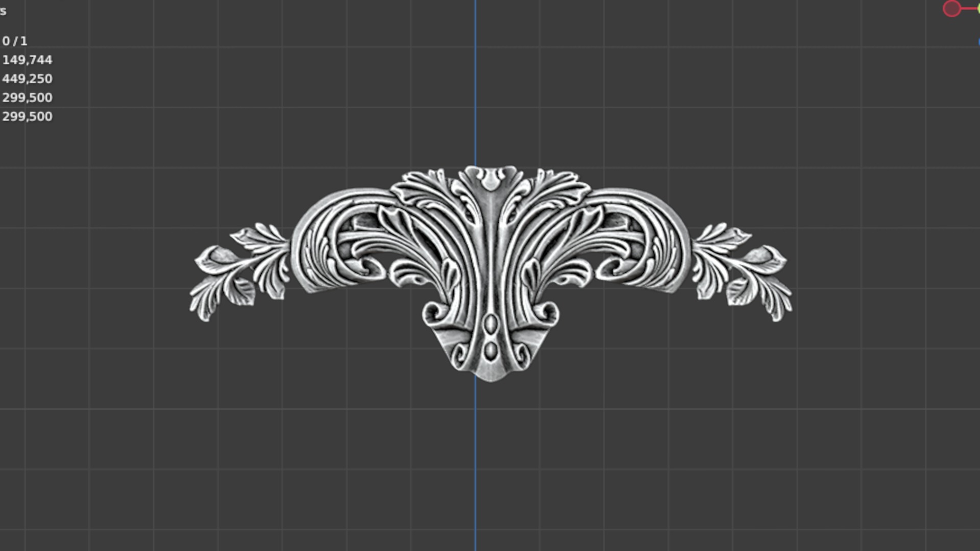 Classic decor ornament carved 04 3D model_2