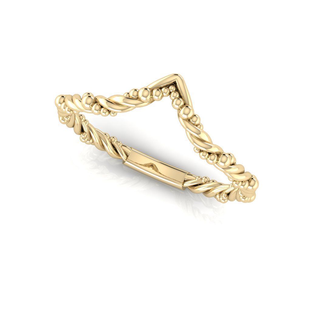 Chevron V shape twisted ring 3D print model_4