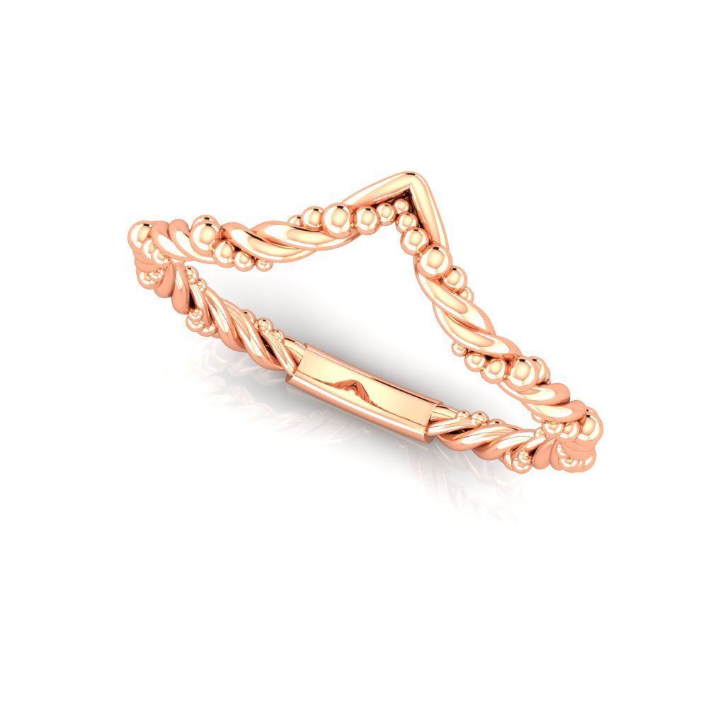 Chevron V shape twisted ring 3D print model_3
